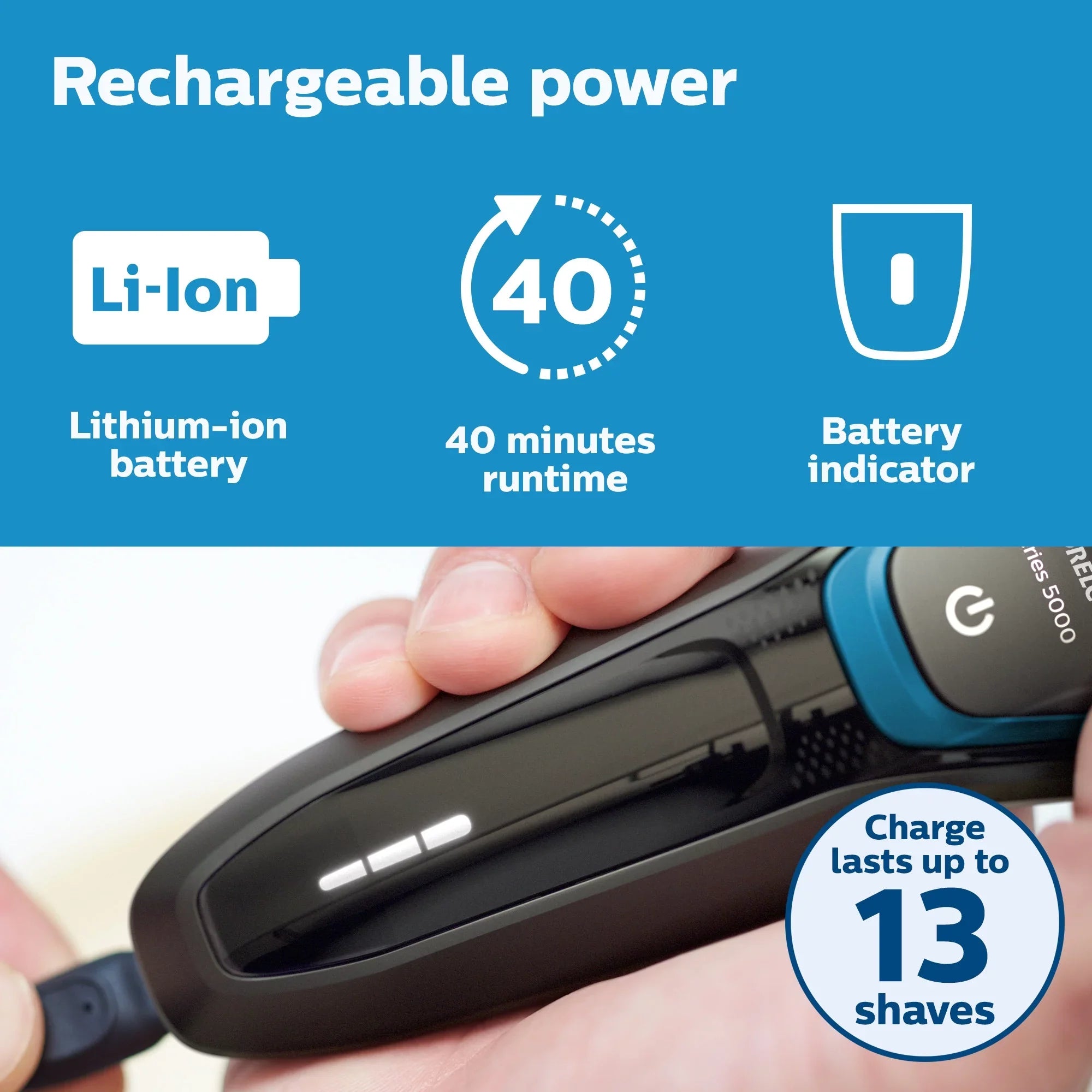 Philips Norelco 5300 Rechargeable Wet/Dry Electric Shaver S5203/81