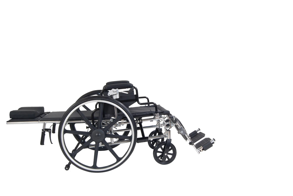 Drive Medical Viper Plus  Full Reclining Wheelchair, Detachable Desk Arms, 16" Seat