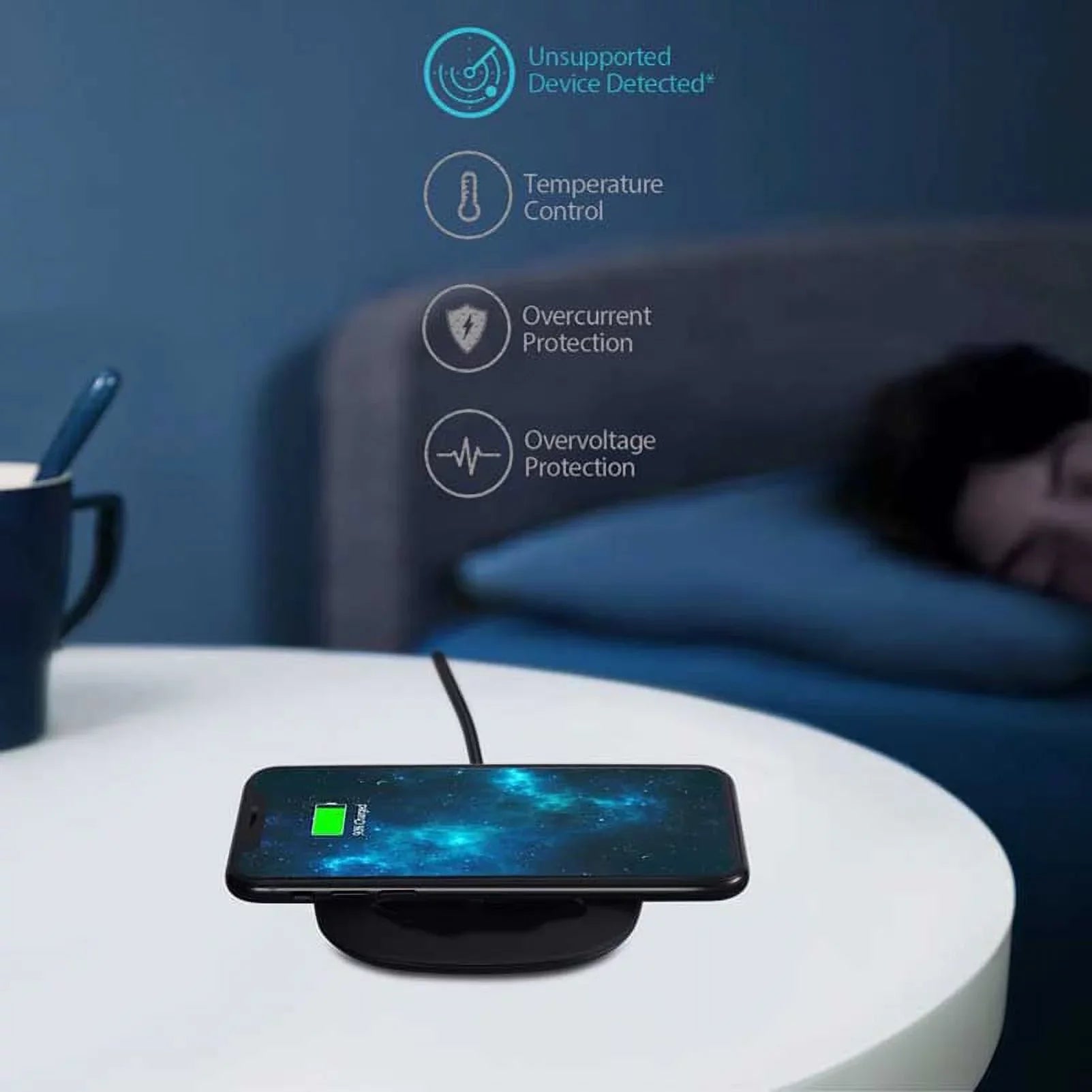 10W Fast Charging Ultra Slim Wireless Charger Pad w 18W Compact Adaptive Fast  Home Wall  Charger K3K for Nokia Lumia 1020 - Razer Phone 2 - Samsung Galaxy S9+ S9, S8+ S8 S7 S6 Edge+ Edge