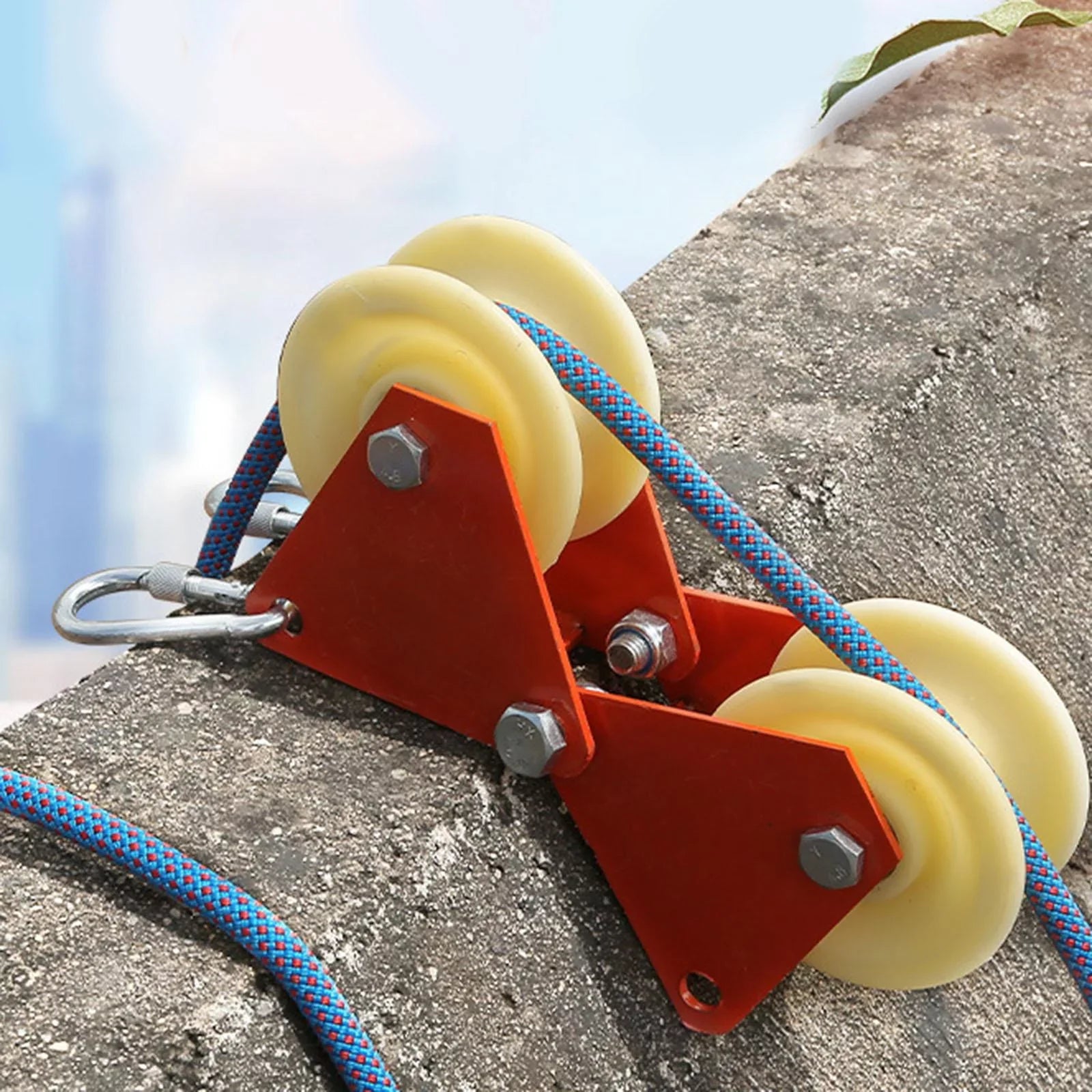 Rock Climbing Hiking Abseiling Rappelling Rope Anchor Rope Edge Sheath Wheels Wear-Resistant Accessories