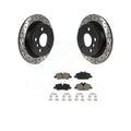 Transit Auto - Rear Coated Drilled Slotted Disc Brake Rotors And Ceramic Pads Kit For Mini Cooper -100849