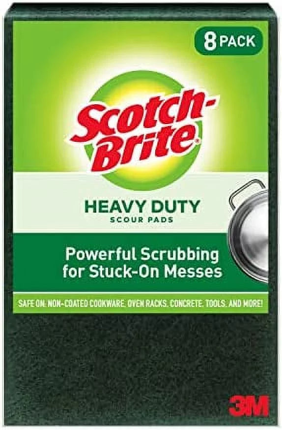 Scotch-Brite Scour pad Heavy Duty, Green, 8 Large 8 Pads