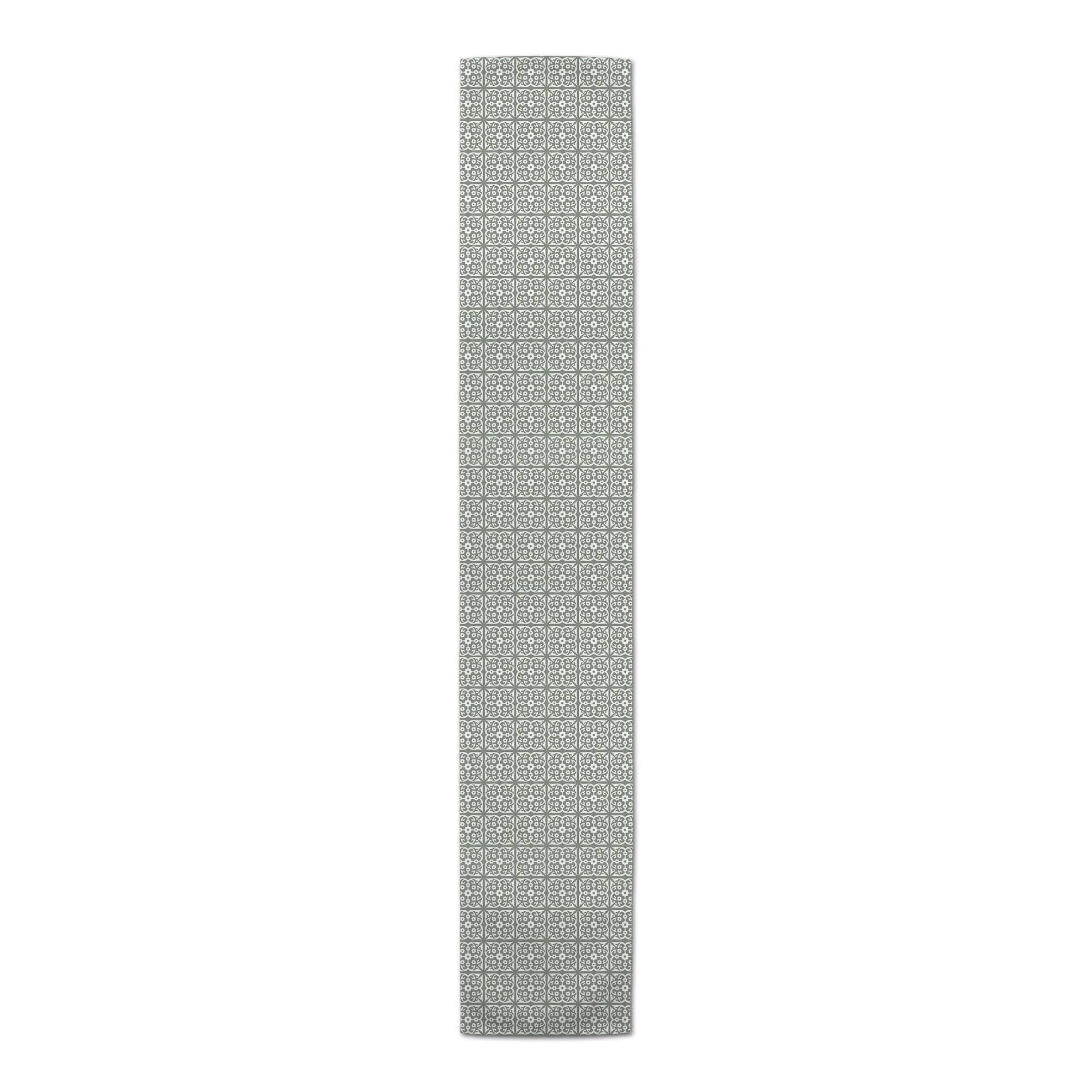 Creative Products Tile Pattern Sage Green 16x72 Poly Twill Table Runner