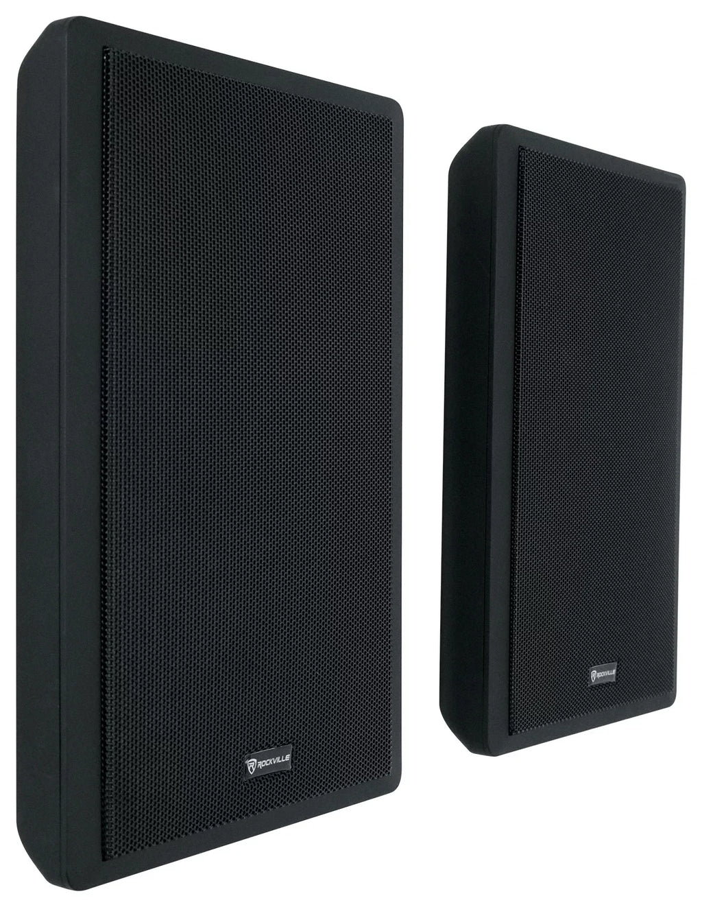 Rockville RPA40BT 4-Room Home Audio Kit Receiver+(8) Black Slim Wall Speakers