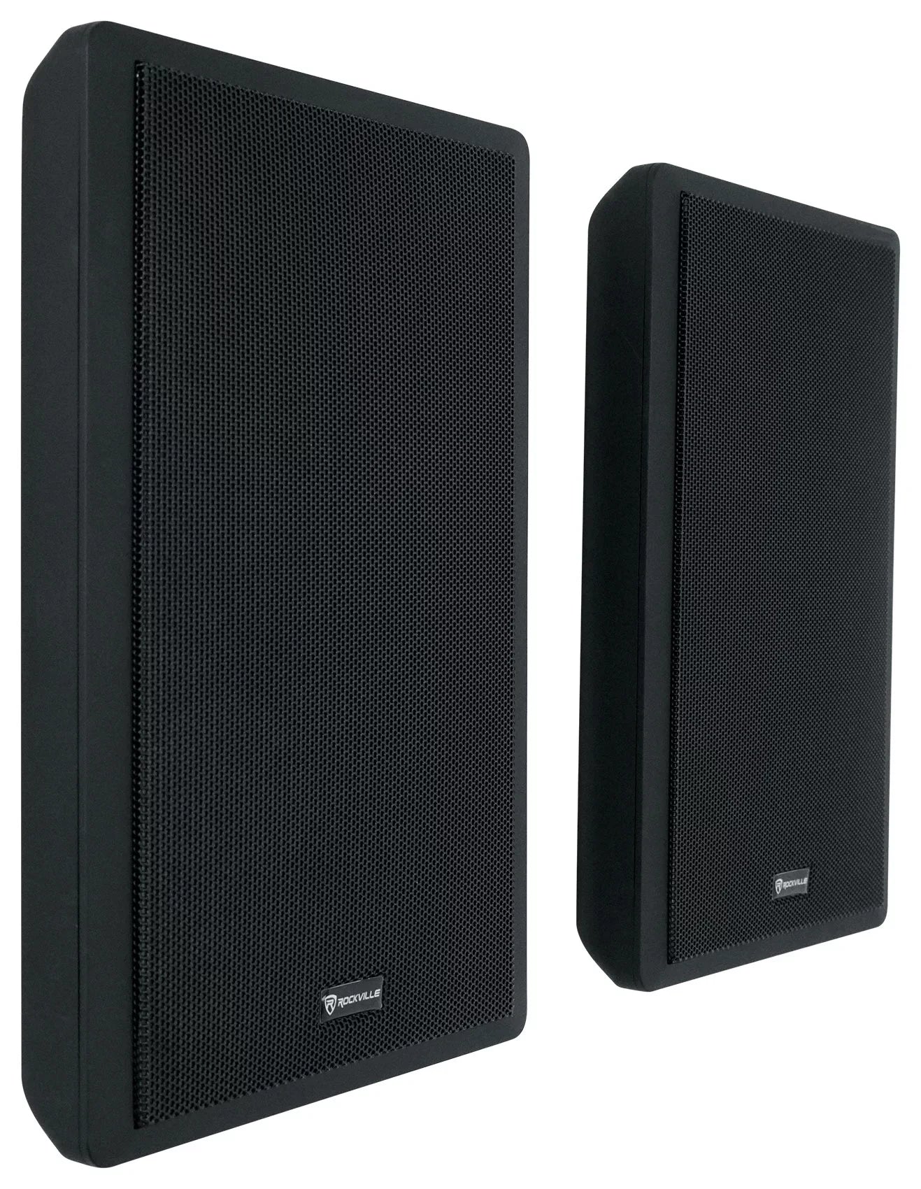 Rockville RPA40BT 4-Room Home Audio Kit Receiver+(8) Black Slim Wall Speakers