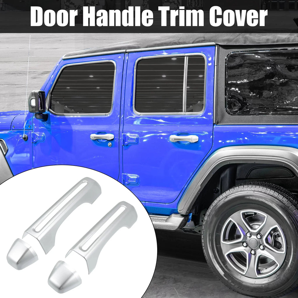 Silver Tone Door Handle Trim Cover Kit and Tailgate Handle Cover for Jeep Wrangler    2 & 4 Doors 2018-2021