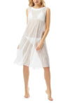 Carmen Marc Valvo White Sequin High-Neck Swim Dress Cover-Up Size : /White