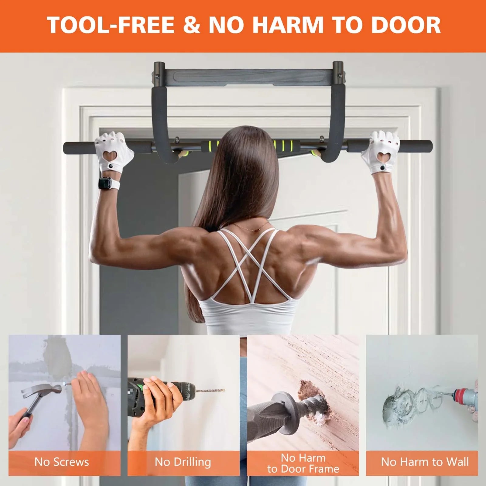 Wide & Narrow Pull-Ups Sponge Grip High-Quality Service Pull-Up Bar Home Gym