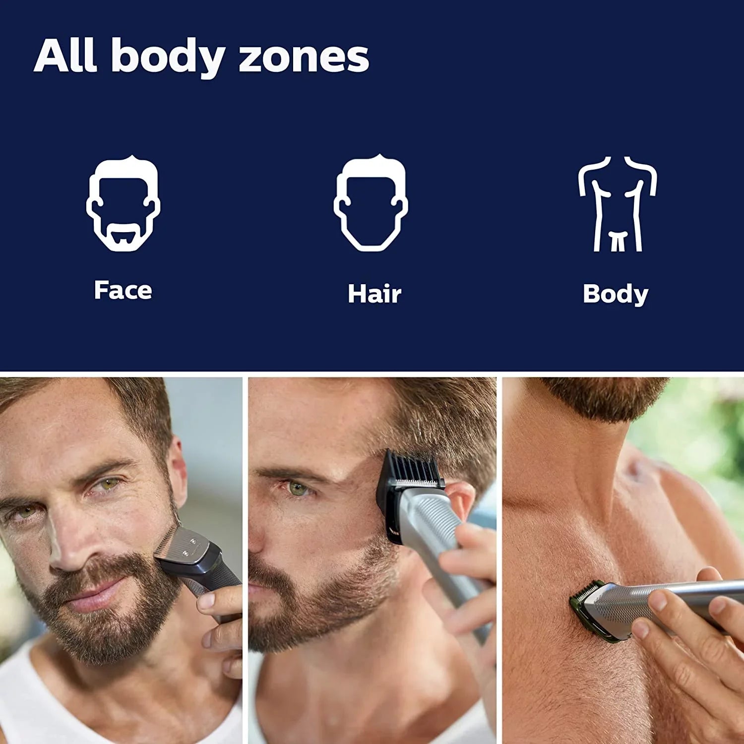 Philips Norelco Multigroom Mens Grooming Kit, Trimmer for Beard, Head, Body MG7750/49