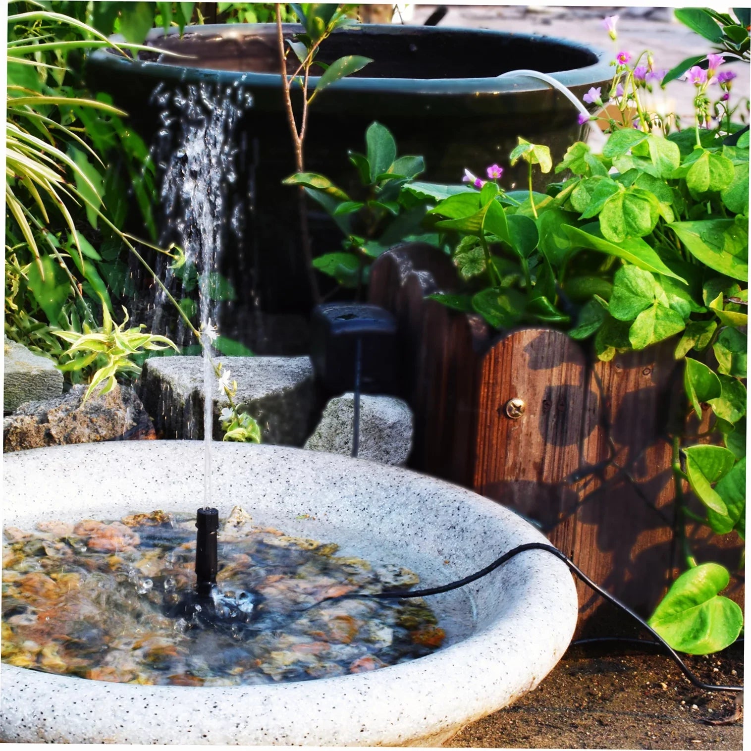 Arealer 10V8W Solar Powered Fountain Pump Pump with Adjustable Solar Panel  Birdbath Fountain Pump Fountain Panel Kit for FishSmall Pond Garden Patio Lawn Pool