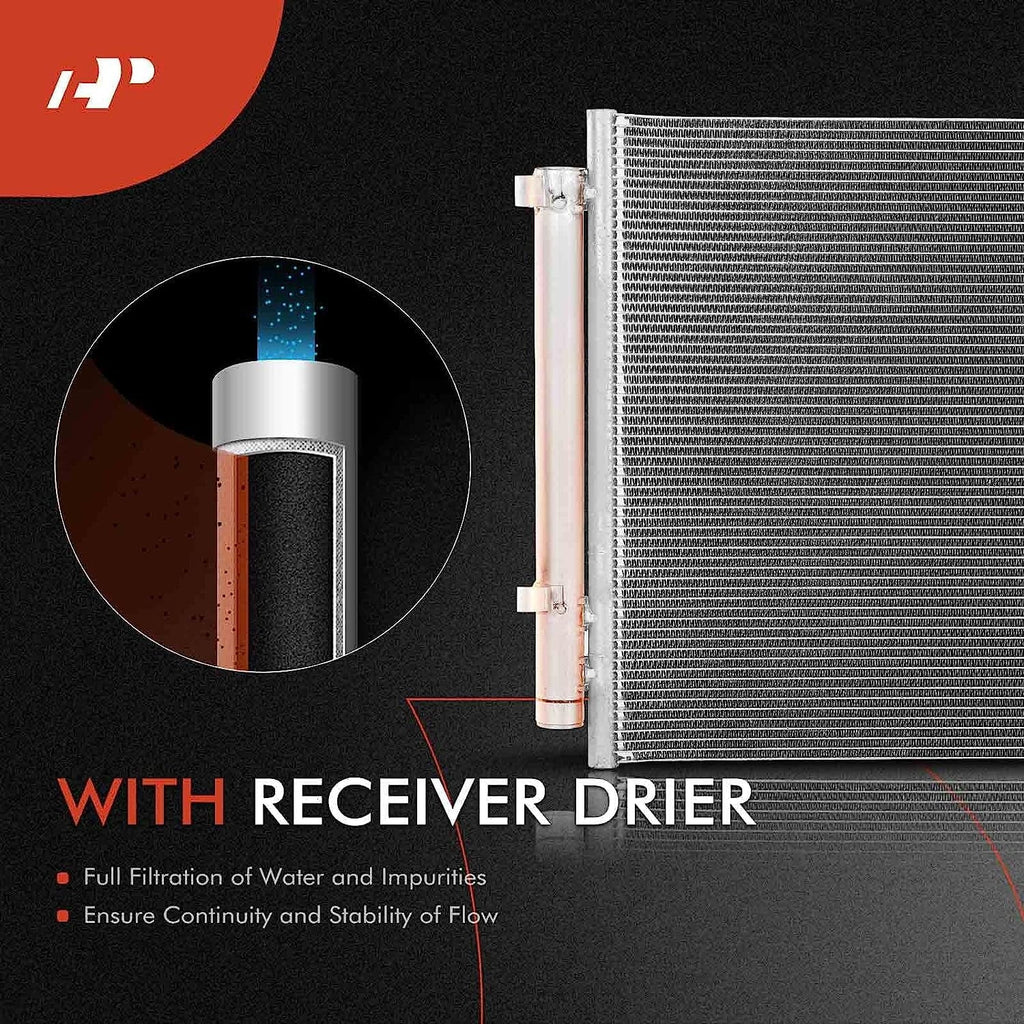 A-Premium Air Conditioning A/C Condenser Compatible with Kia Sorento 2021-2022 & Hyundai Santa Fe 2021-2022, Santa Cruz 2022, 2.5L, Replace# 97606Q5250
