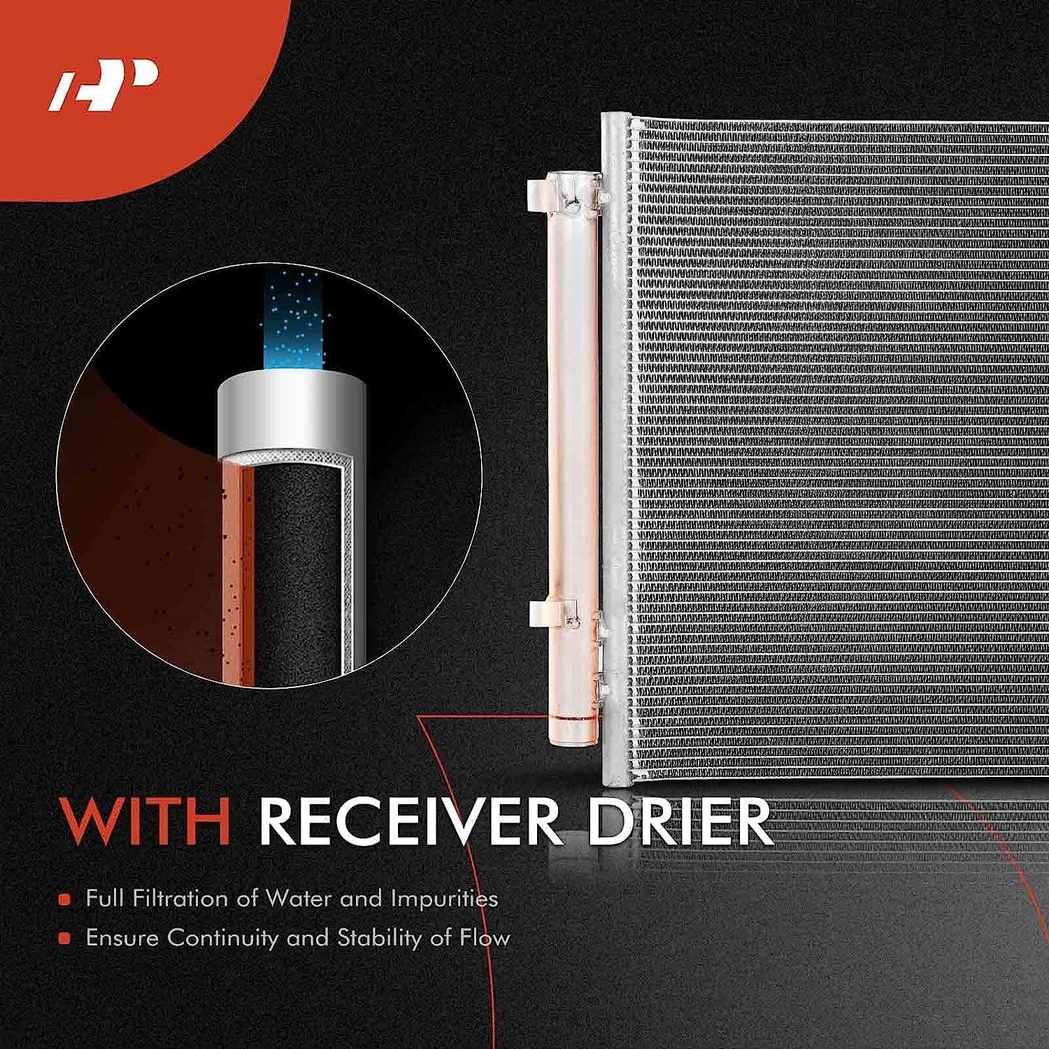A-Premium Air Conditioning A/C Condenser Compatible with Kia Sorento 2021-2022 & Hyundai Santa Fe 2021-2022, Santa Cruz 2022, 2.5L, Replace# 97606Q5250