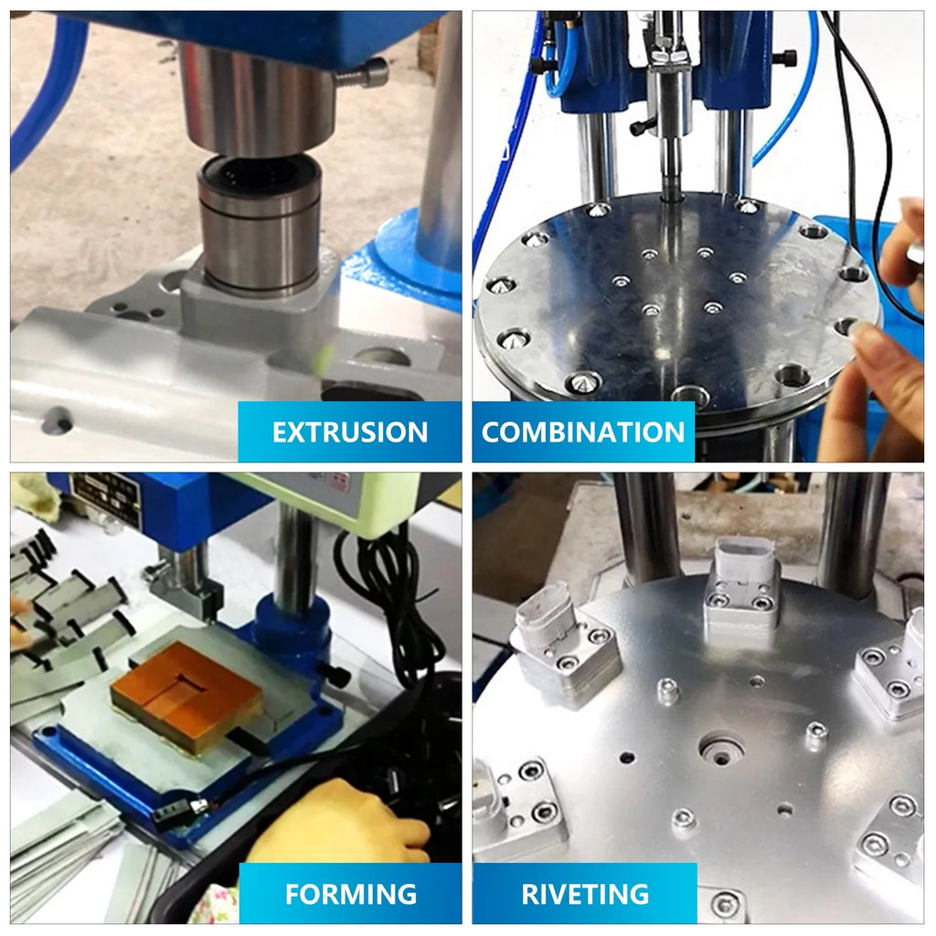 Pneumatic Punch Press Machine 440LB/200KG Pressure, Desktop Punching Press Machine 110V ,Cylinder Stroke Pneumatic Press 0.4-0.7 Mpa Operation Pressure