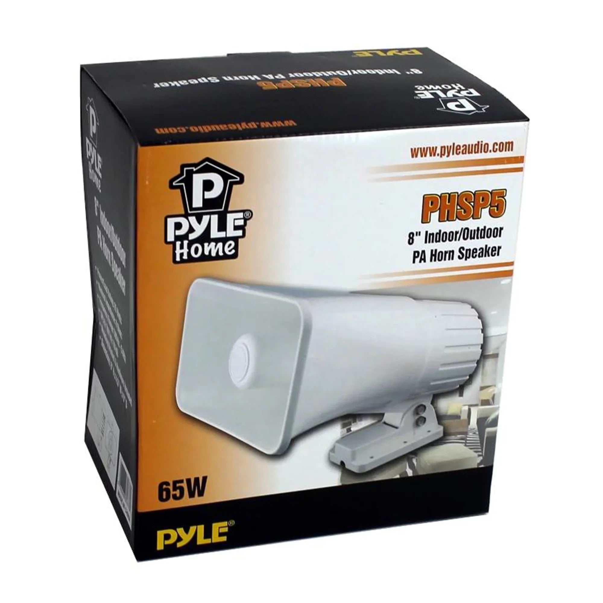 Pyle 8" 65 Watts 8 Ohms Indoor and Outdoor  Horn Speaker, White (4 Pack)
