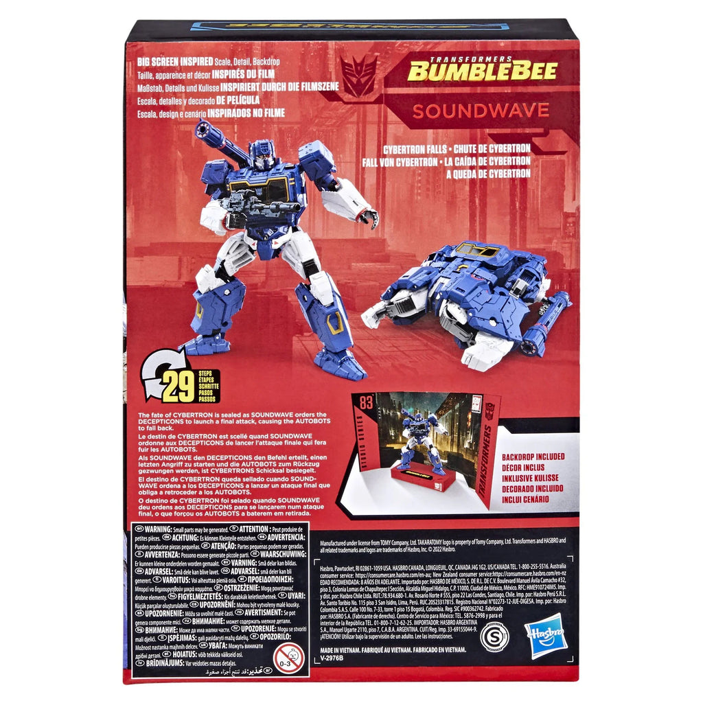 Transformers Studio Series 83 Voyager Transformers: Bumblebee Soundwave Action Figure