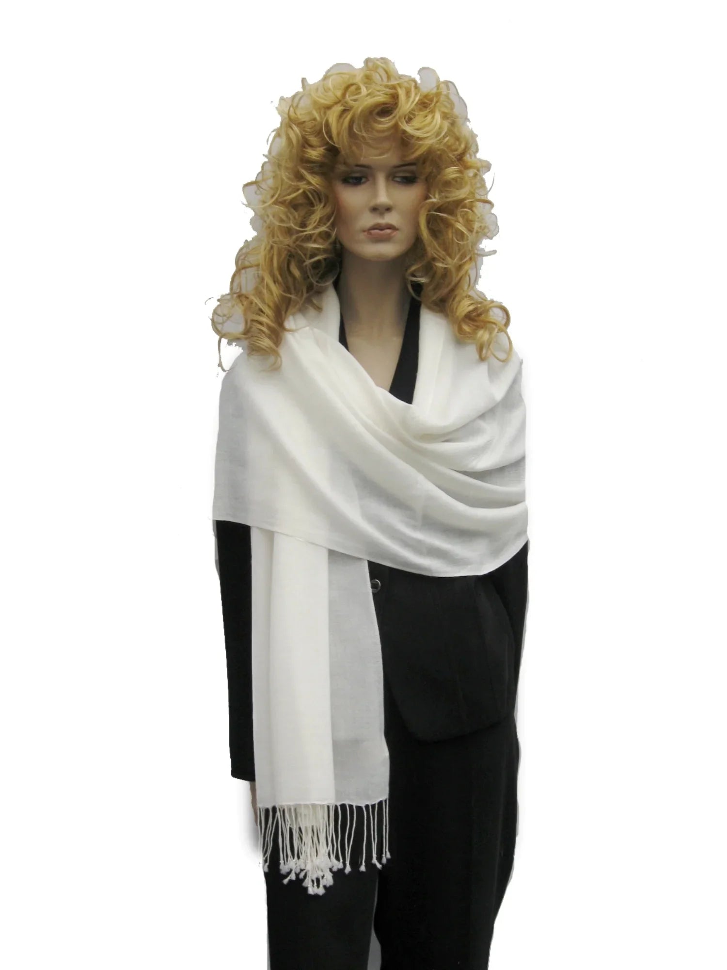 Shawl/Shawls/Scarf/Scarves/Wrap/Stole/Muffler/Cape/Ruana/Blanket/Throw/Pashmina Shawl/Cashmere Scarf/Wool/Silk (Cream/Ivory Regular Shawl)