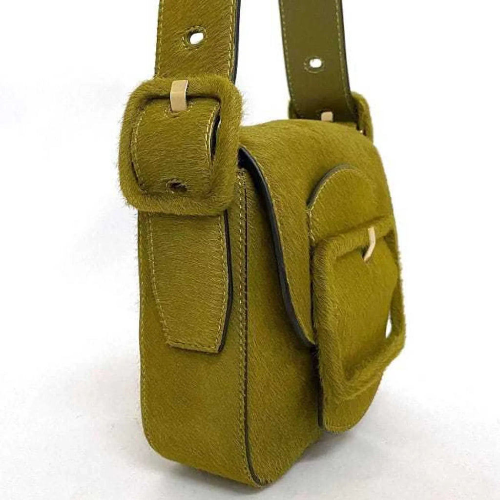 Pre-Owned Tory Burch Bag Green Half Moon Harako Leather   Flap Belt Women's (Good)
