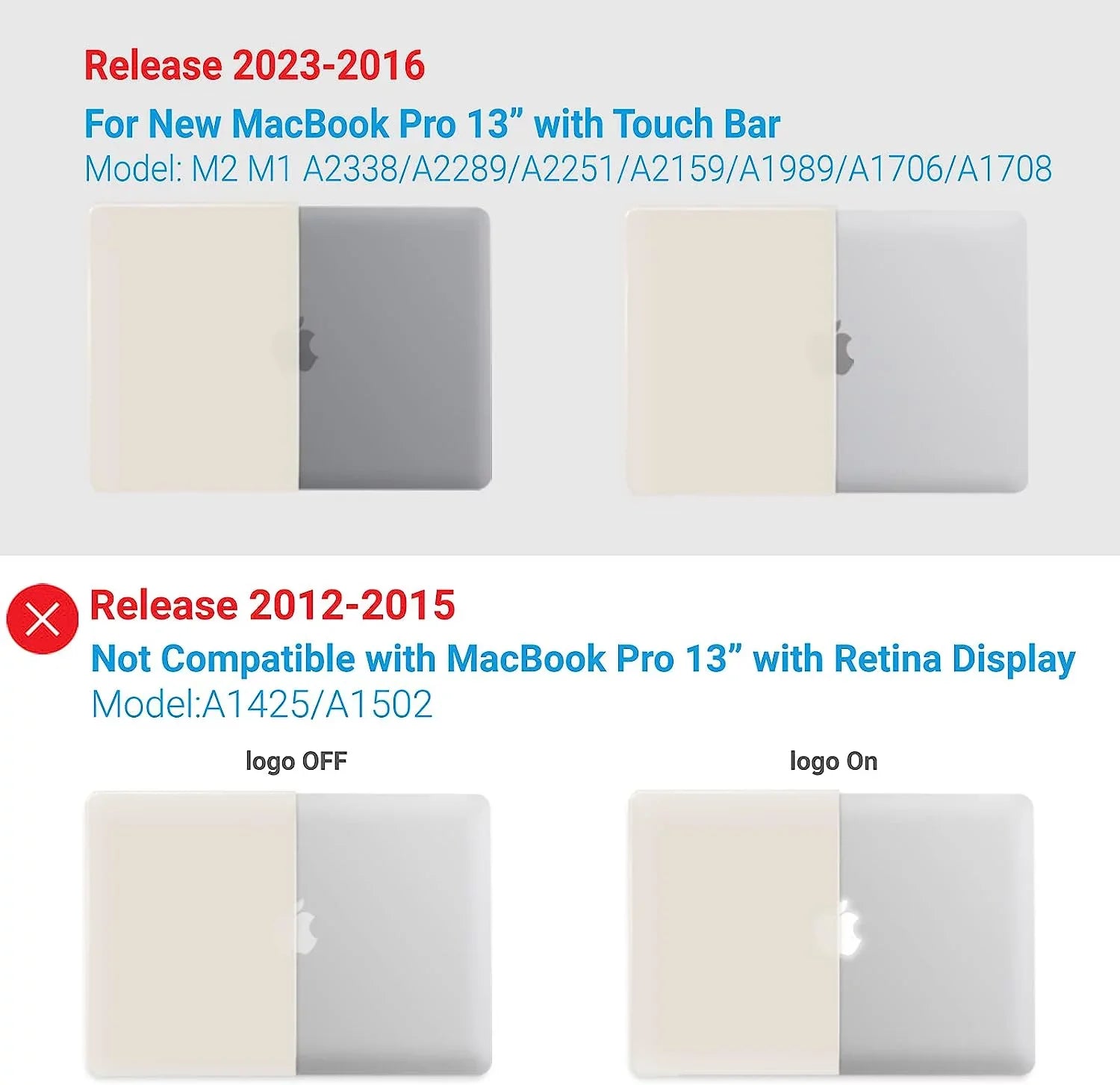 Compatible with 2023 2022 M2 MacBook Pro 13 Inch Case 2021-2016 M1 A2338 A2289 A2251 A2159 A1989 A1706 A1708,