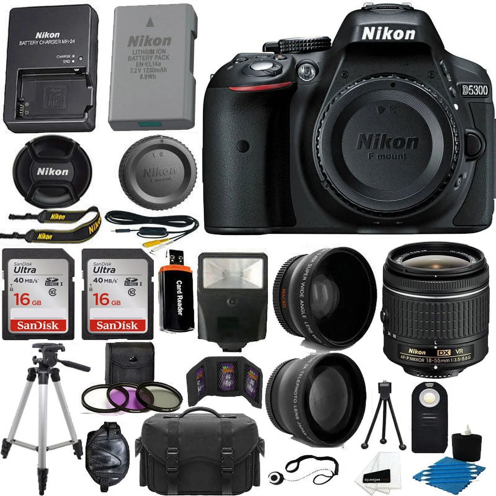 Nikon D5300/D5600 Digital  Camera ||3 Lens Kit 18-55mm ||32GB Amazing Value Bundle!!