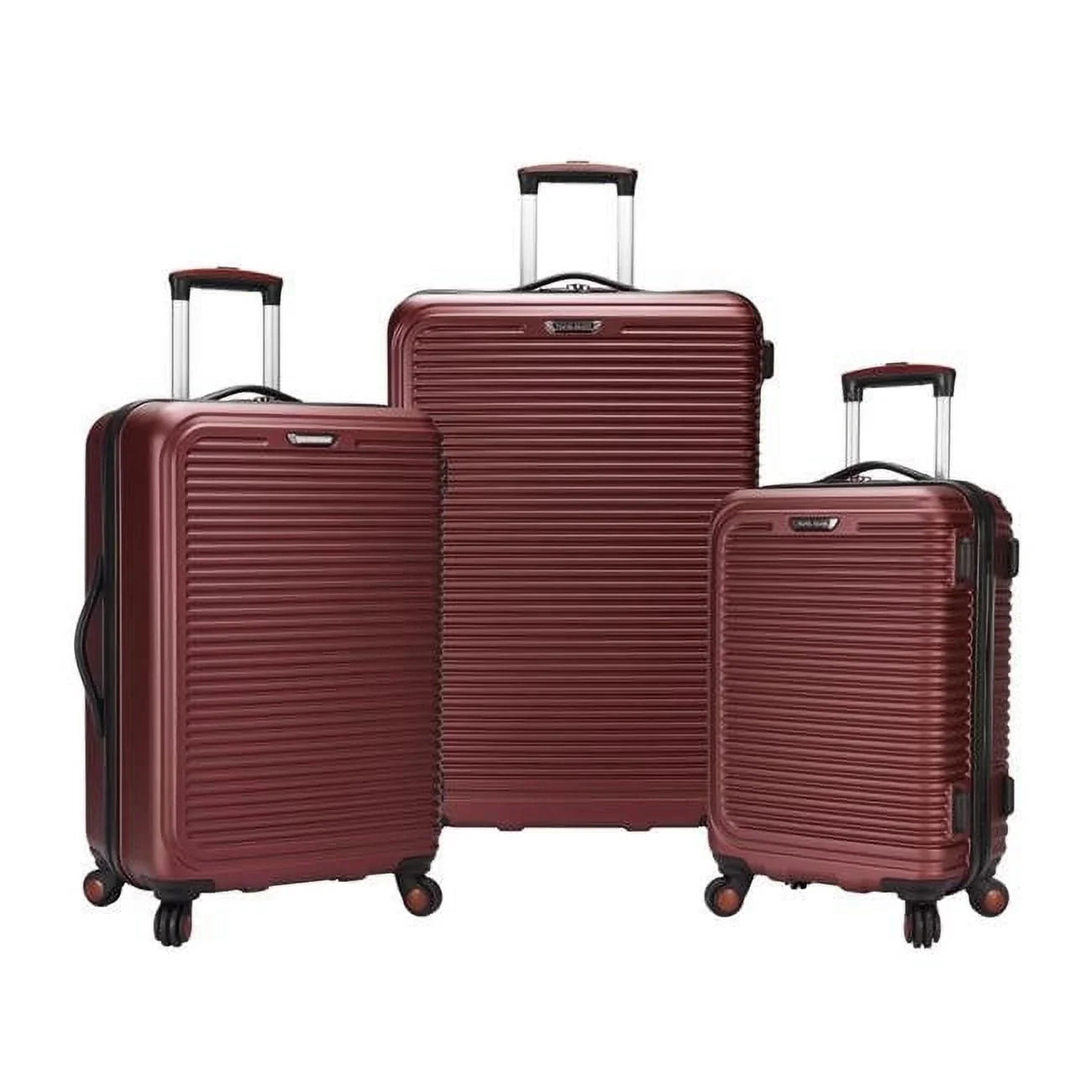 Travel Select TS09094R Savannah 3 Piece Hardside Spinner Luggage Set, Red