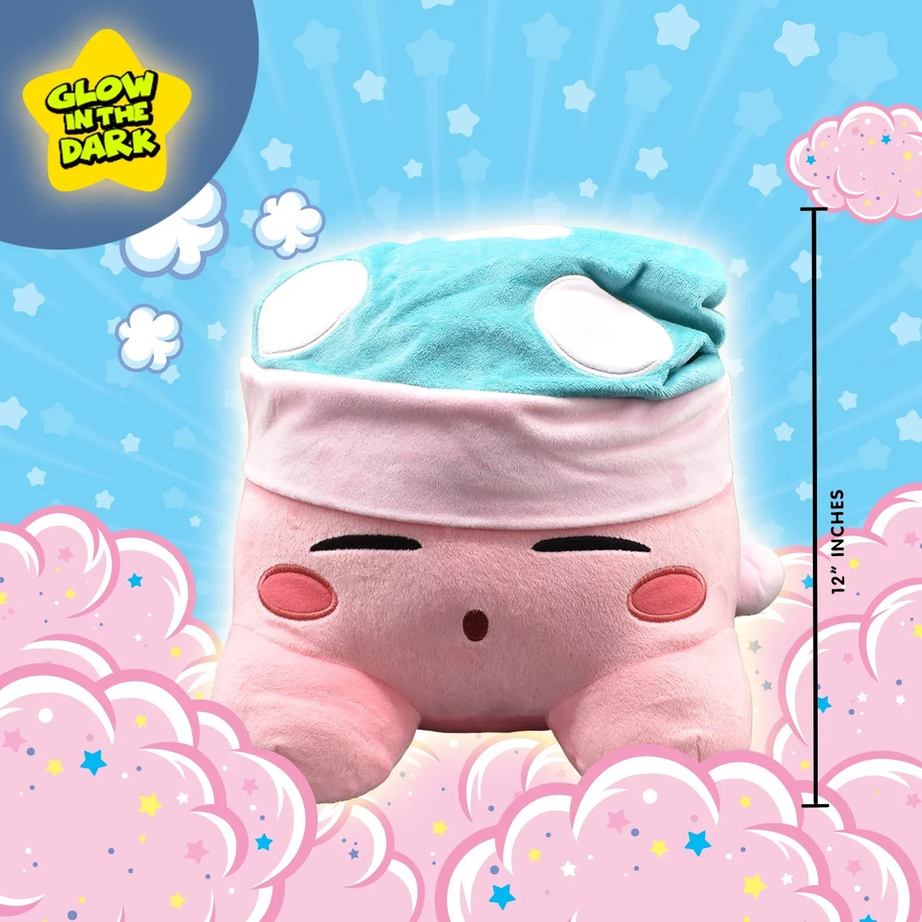 Kirby 12" Soft and Squeezable Plush Toy - Sleepy Hat