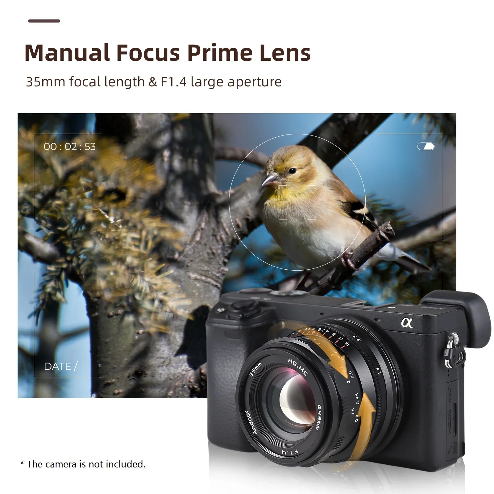 Dcenta Full Frame Camera Lens with Large Aperture Manual Focus for Sony A7/A7II/A7R/A7RII/A7S/A7SII/A6500/A6300