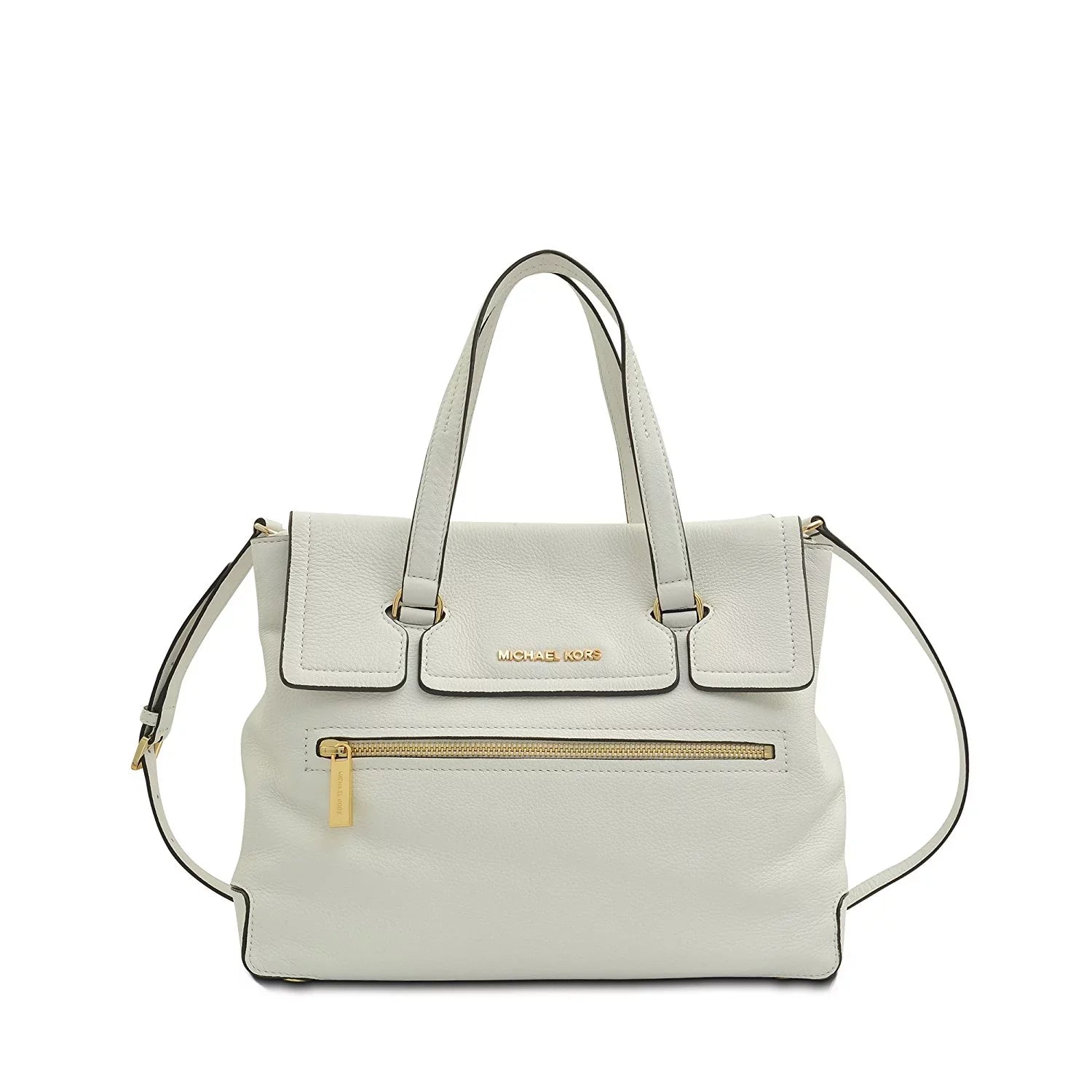 Michael Kors Mackenzie Large Leather Tote in Optic White