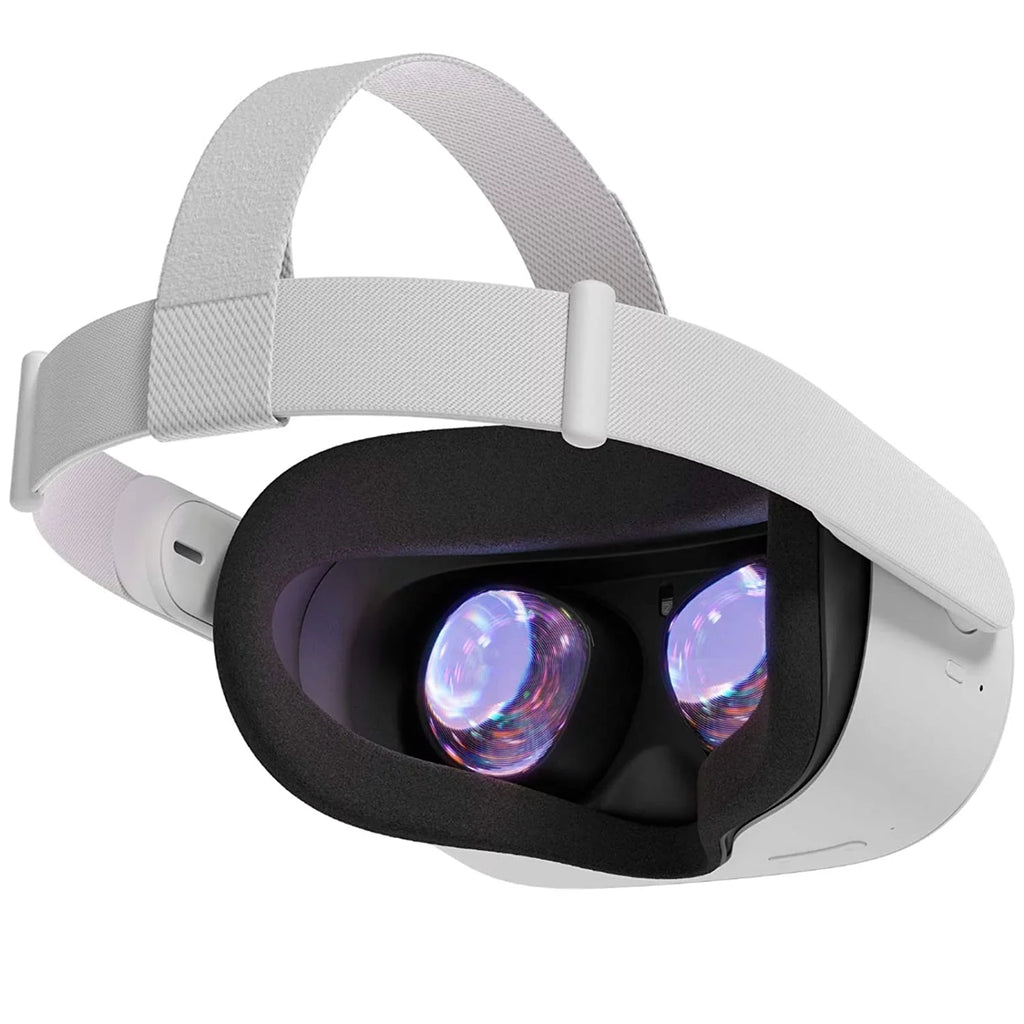 Meta Oculus Quest 2 All-In-One  Headset, Touch Controllers, 256GB , 1832x1920 up to 90 Hz Refresh Rate , 3D Audio, Mytrix Head Strap, Carrying Case, Earphone, Futuristic Space Purple Stickers