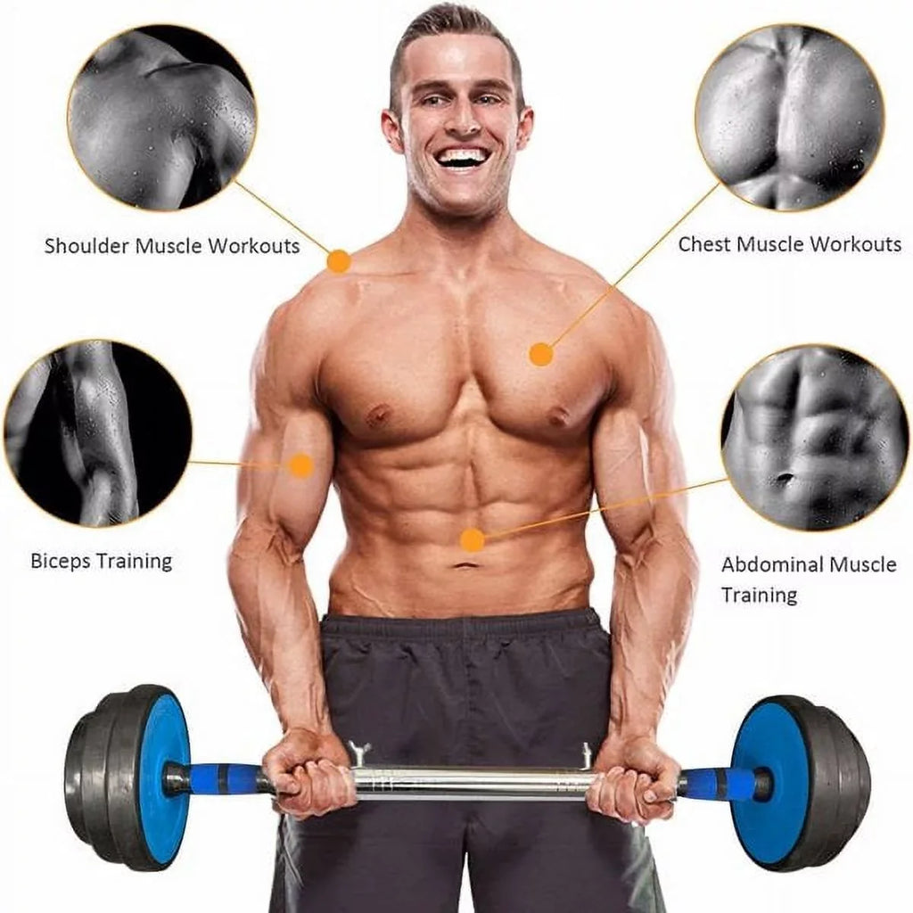Fithood Adjustable Weights Dumbbells Set of 2, 44Lbs 2 in 1 Exercise & Fitness Dumbbells Barbell Set for Men Women