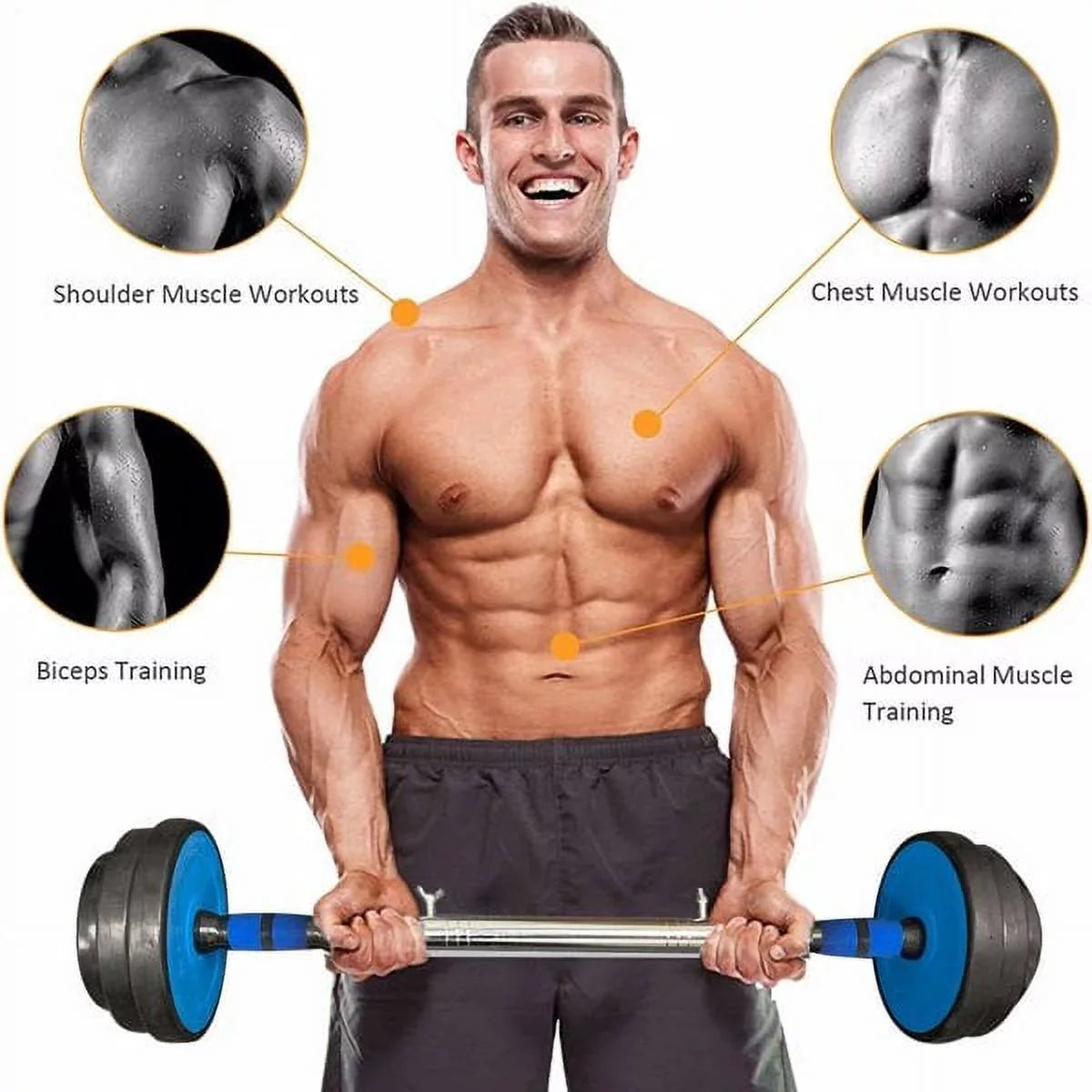 Fithood Adjustable Weights Dumbbells Set of 2, 44Lbs 2 in 1 Exercise & Fitness Dumbbells Barbell Set for Men Women