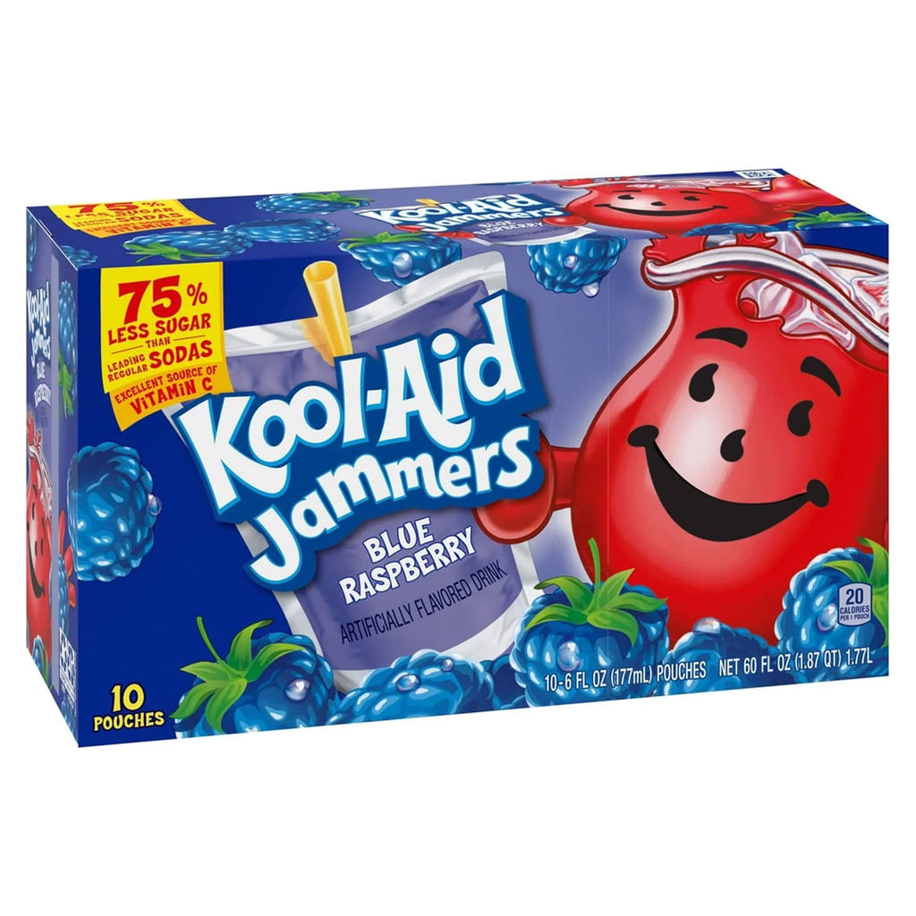 Kool-Aid Jammers Fruit Drink, Blue Raspberry (Pack of 6)