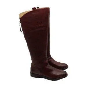 Franco Sarto Womens Burgundy Stitch Detailing Padded Meyer Almond Toe Block Heel(Size 9 )