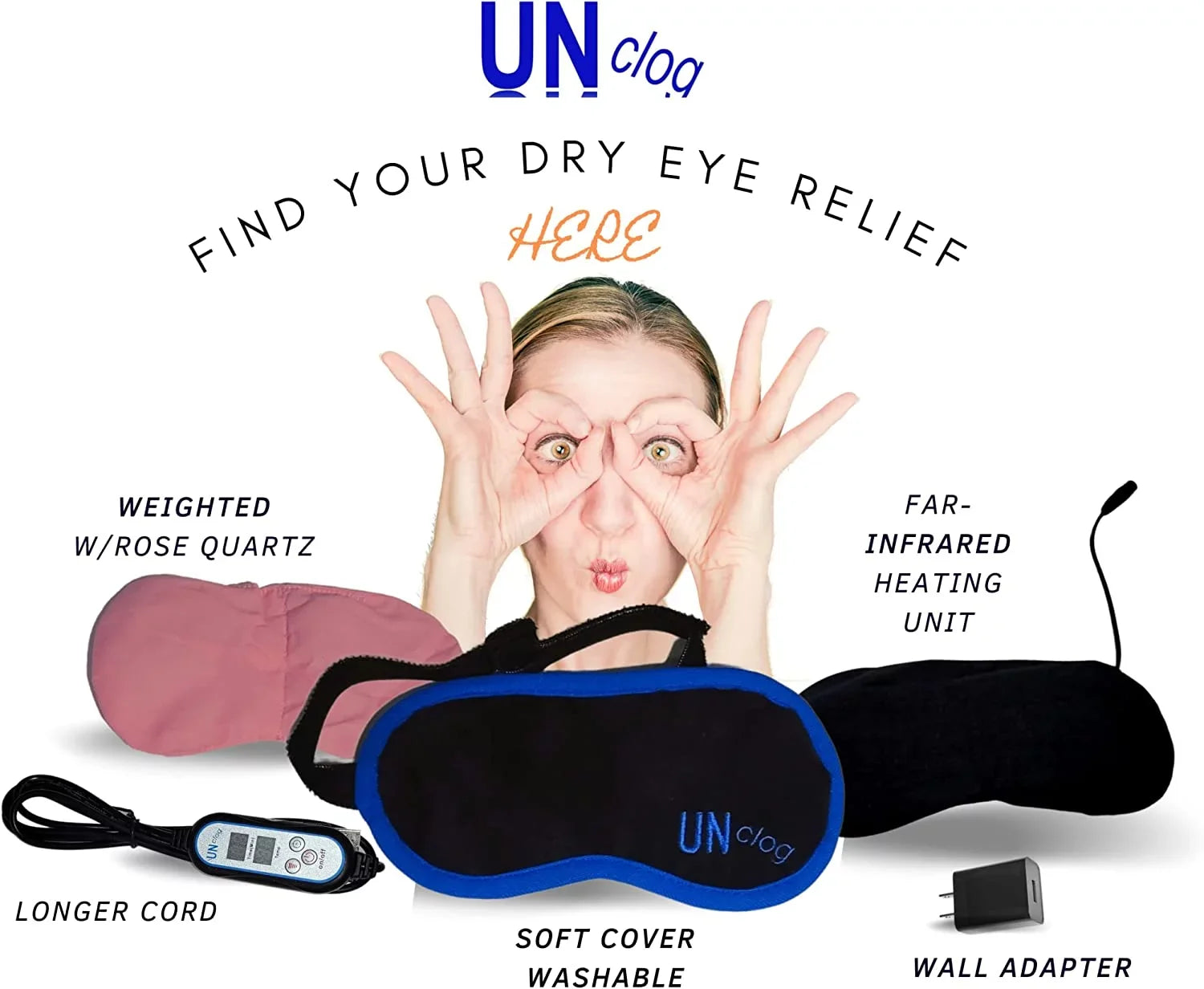 UNclog Heated Eye Mask For Blepharitis-Stye Eye Compress Moist Treatment Relieve Dry Eye Syndrome