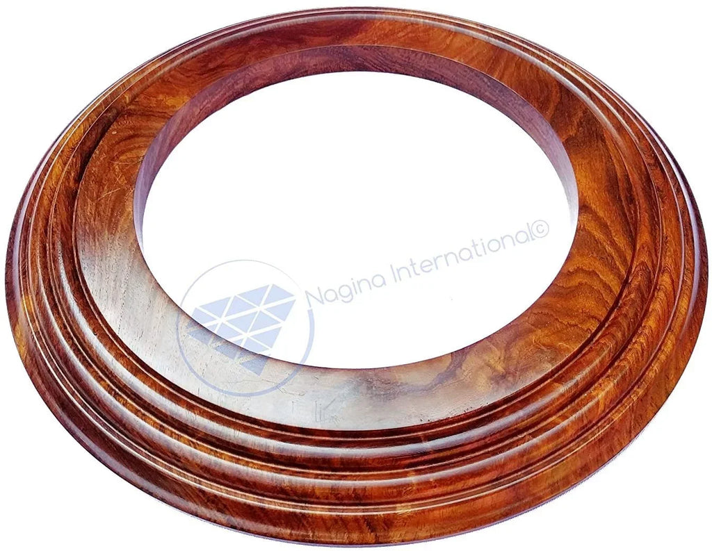 Nagina International Polished Handcrafted Wooden Base | Solid Hardwood Frame (24 Inches)