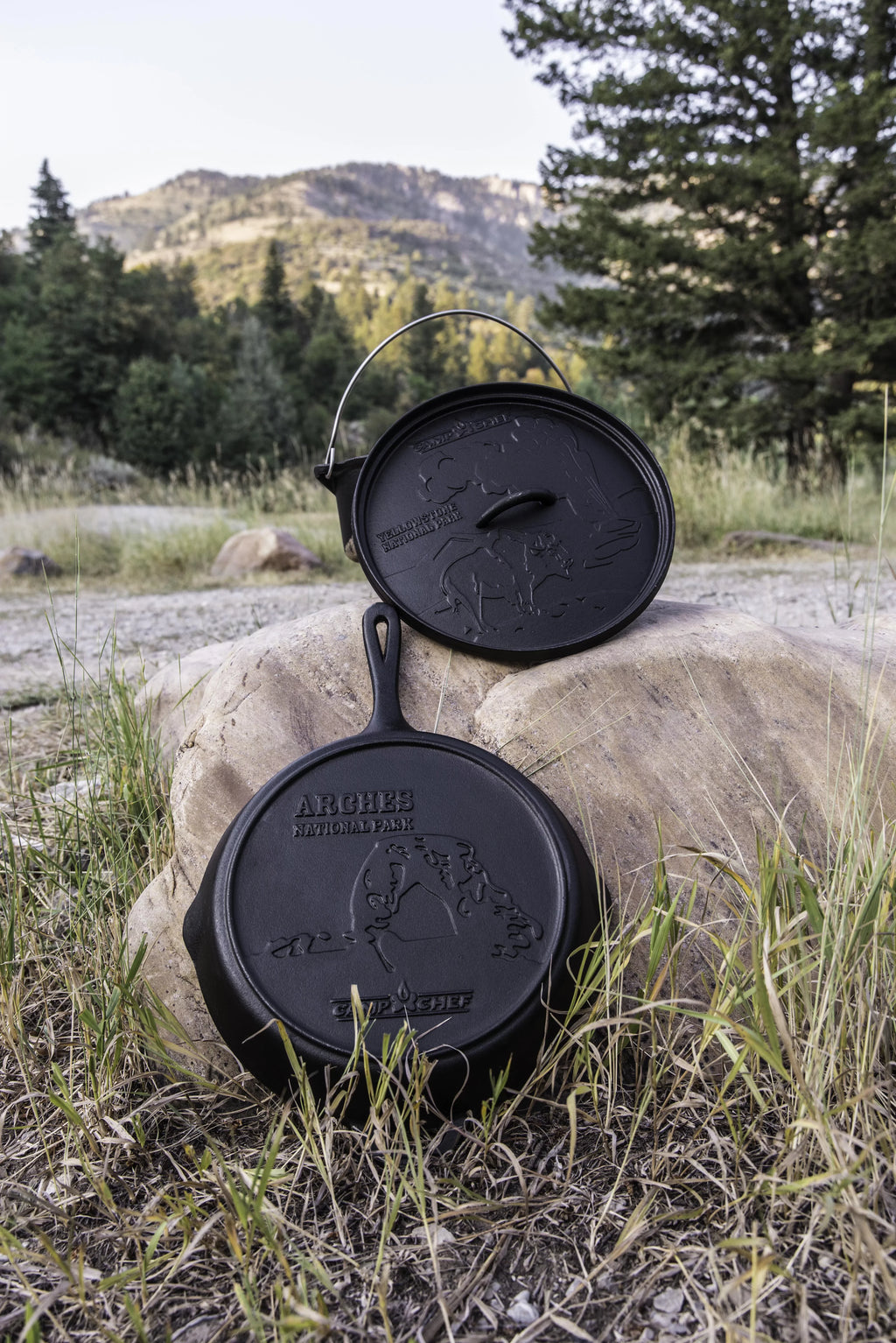 Camp Chef 12" Dutch Oven and Skillet Set, CBOX100, Cast Iron Nonstick