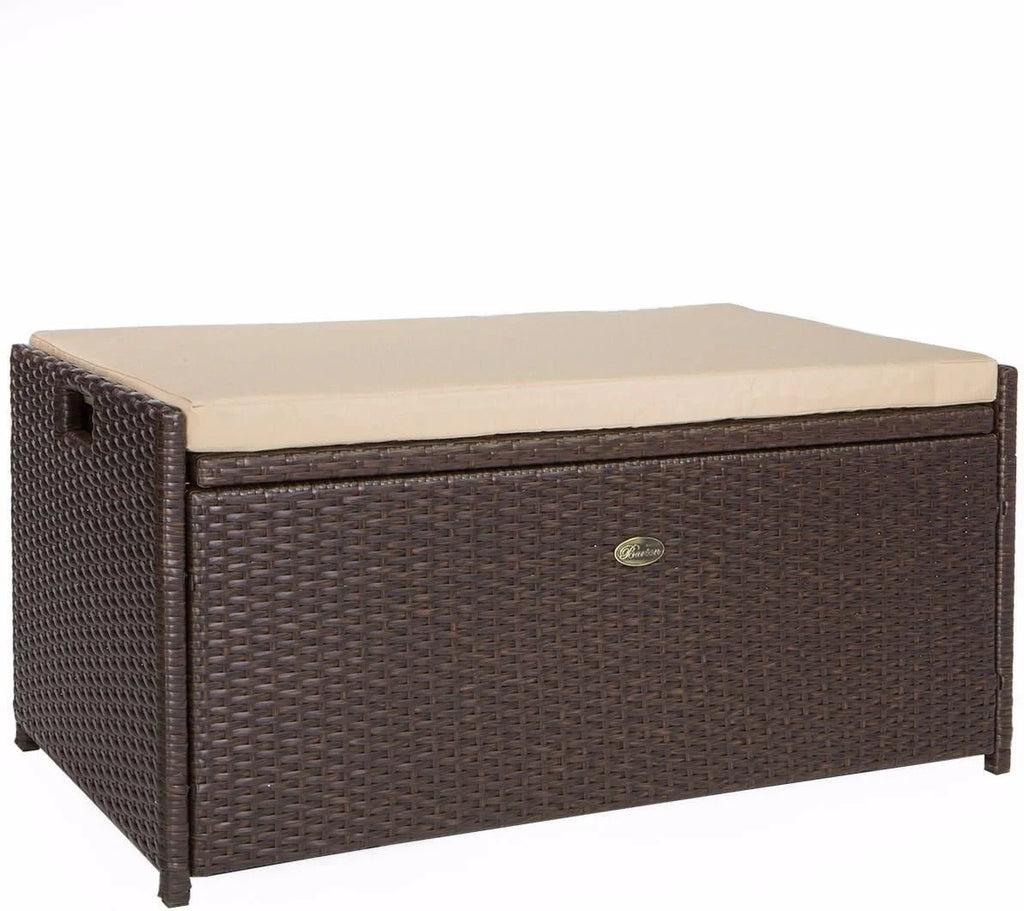 Deck Box W/Seat Cushion 60 Gallon Outdoor Patio Storage Bench Shed Cabinet Container Furniture Pools Yard Tools Porch Backyard