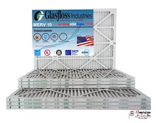 Glasfloss 24x36x1 -  10 -Qty:6 - Furnace Air Filter - Made in  (Actual Size: 23.5 x 35.5x7/8 inch)