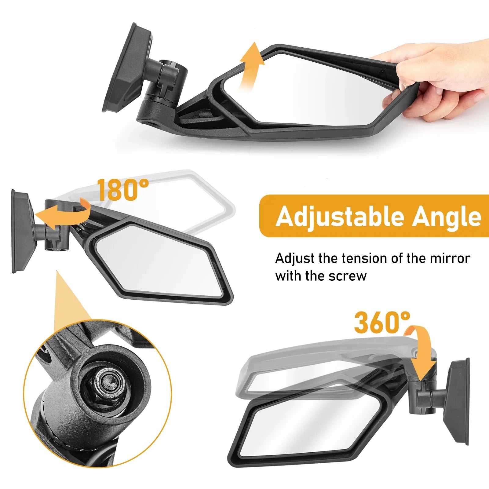 '-  360° Adjustable Racing Side Rear View Mirrors For Can-Am Maverick X3   Turbo 2017-2022 | Upgrade Style