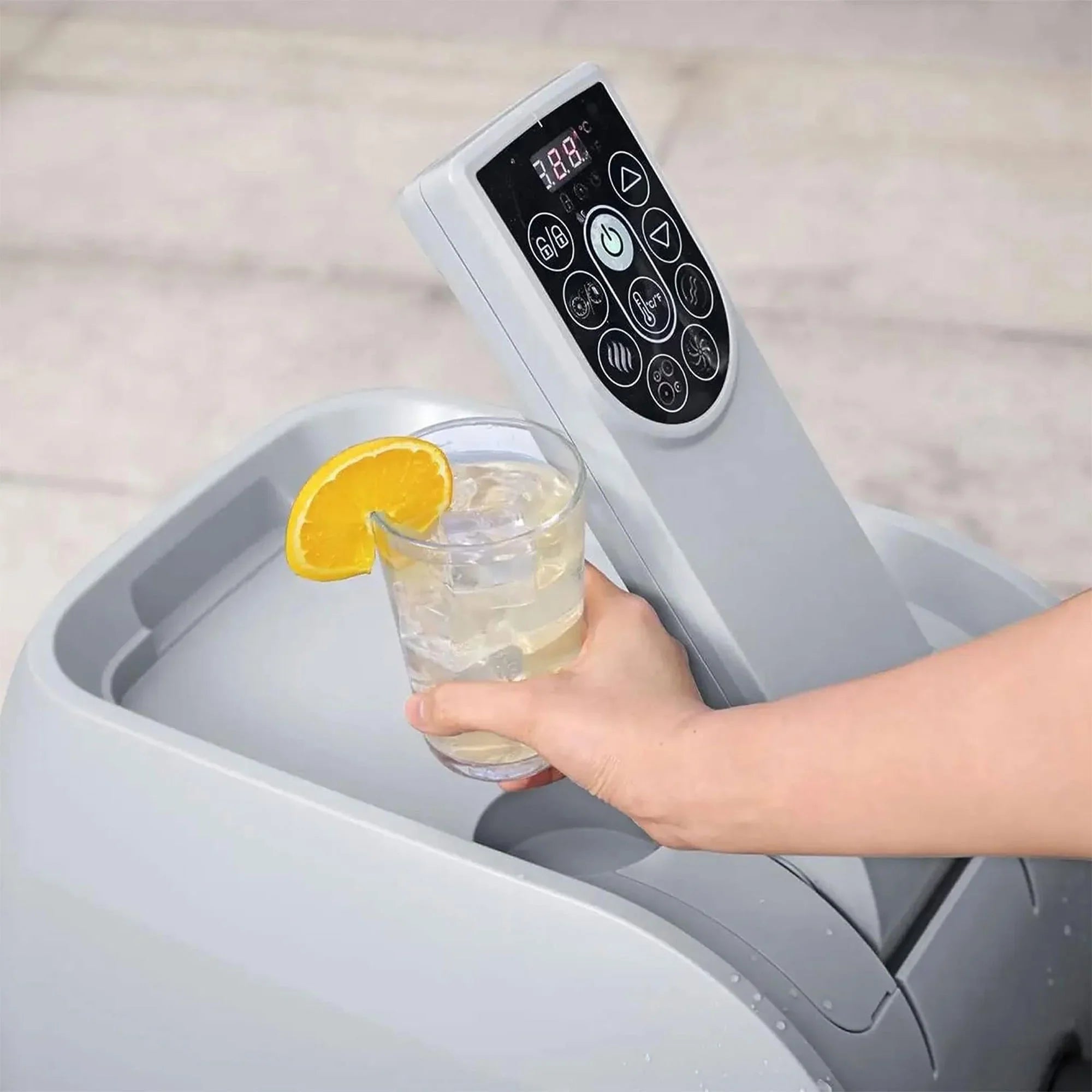 Bestway SaluSpa Santorini HydroJet Hot Tub w/Set of 2 SaluSpa Pool/Spa Seat