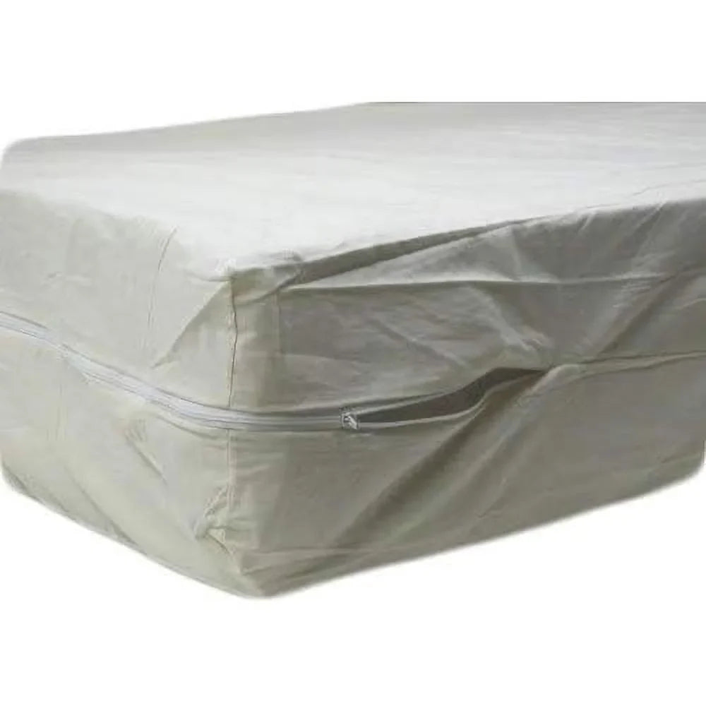 Cotton Fleetwood Cotton Mattress Cover, Queen Size, Zips Around The Mattress