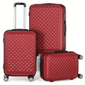 Minimalist Red Hard Shell Travel Luggage Cases For Outdoor Trip, With Spinner Wheels