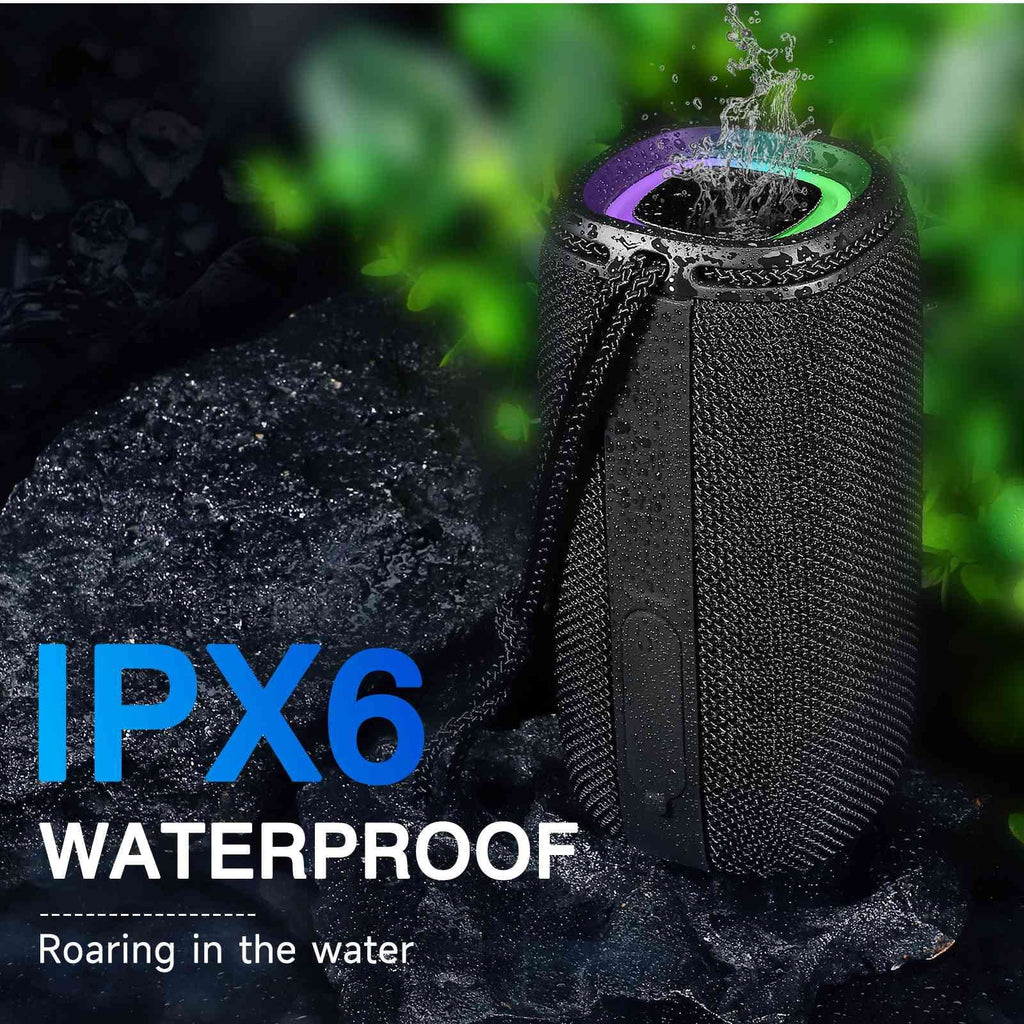 UrbanX X808 Bluetooth Speaker, IPX5 Waterproof Speakers 360°  Surround Sound with Punchy Bass, True Wireless Pairing, BT5.3, Portable Speaker for Nokia 3.1 - Black