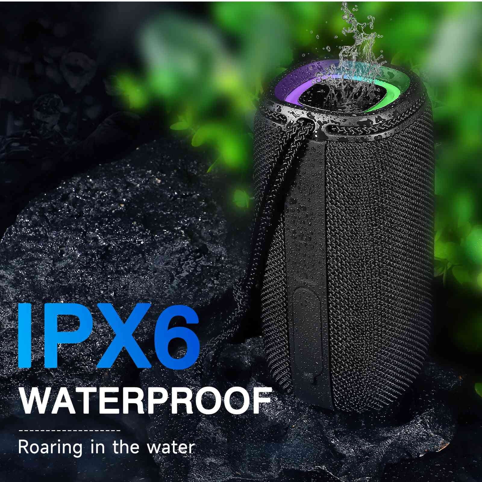 UrbanX X808 Bluetooth Speaker, IPX5 Waterproof Speakers 360°  Surround Sound with Punchy Bass, True Wireless Pairing, BT5.3, Portable Speaker for Nokia 3.1 - Black