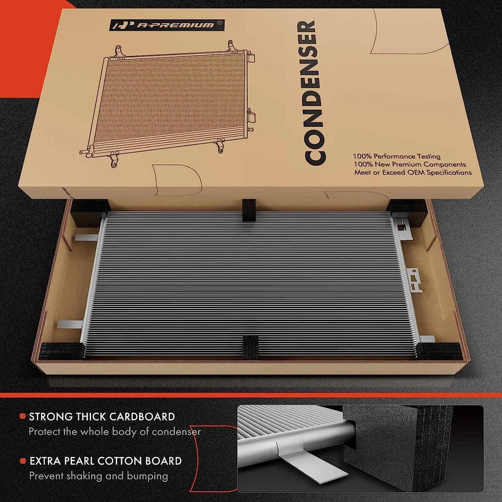 A-Premium Air Conditioning A/C Condenser Compatible with Kia Sorento 2021-2022 & Hyundai Santa Fe 2021-2022, Santa Cruz 2022, 2.5L, Replace# 97606Q5250