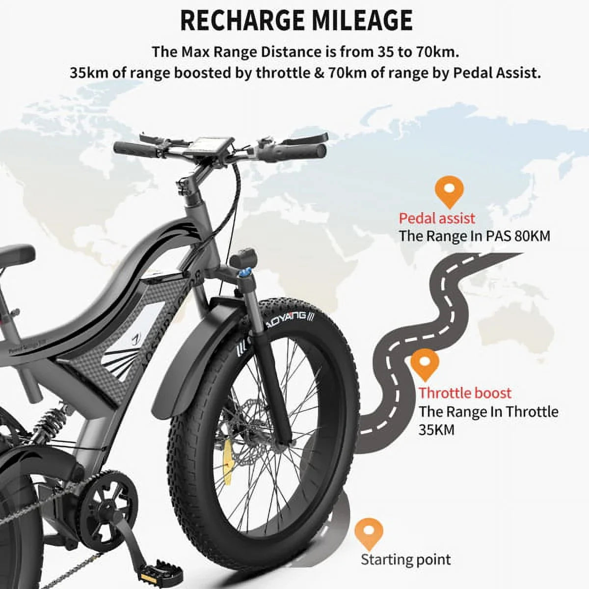 Hot Fat Tire Adults Electric Bicycle 26 In. Electric Mountain Bike