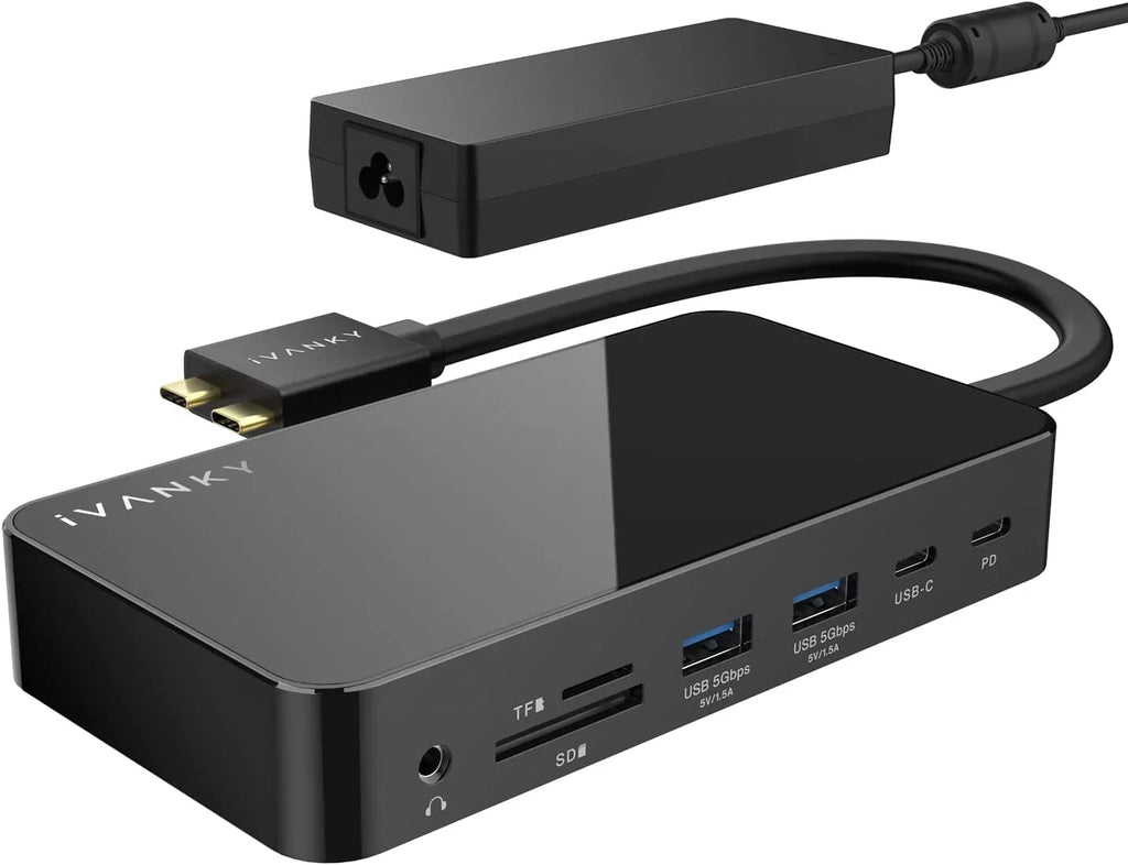 MacBook Pro Docking Station 180W Power Adapter, iVANKY 12 in 2 Dual 4K@60Hz  C Station VCD03-