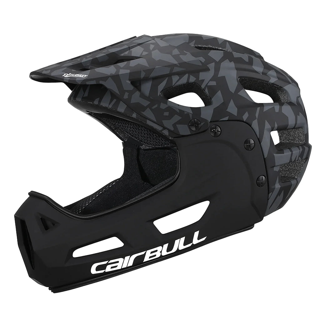 Full Face Bike Helmet Adult Cycling Helmet with Detachable Chin Guard and Visor for Mountain Biking