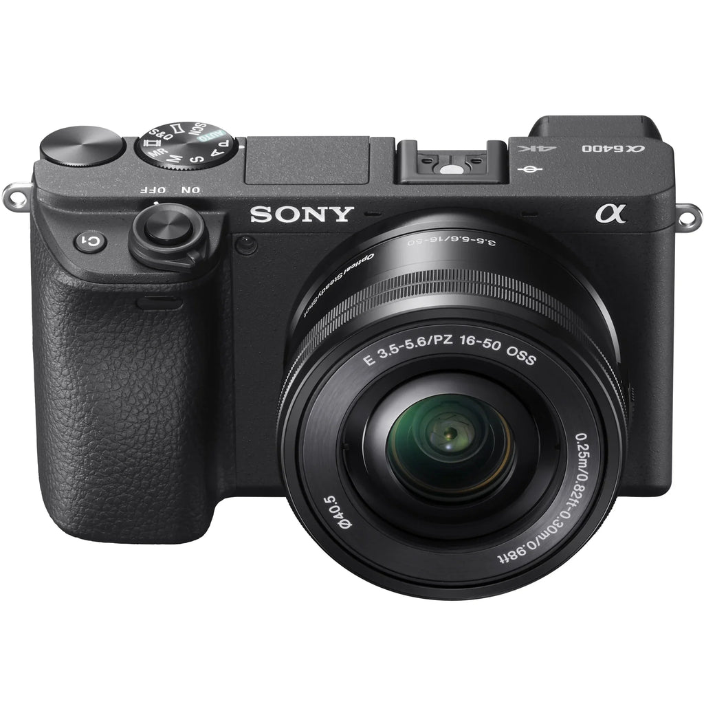 Sony -6400L a6400 Mirrorless -C Interchangeable-Lens Camera with 16-50mm Lens Bundle with 64GB Memory Card, Photo and Video Editing Suite, Camera Bag, 40.5mm Filter Kit and Camera Battery