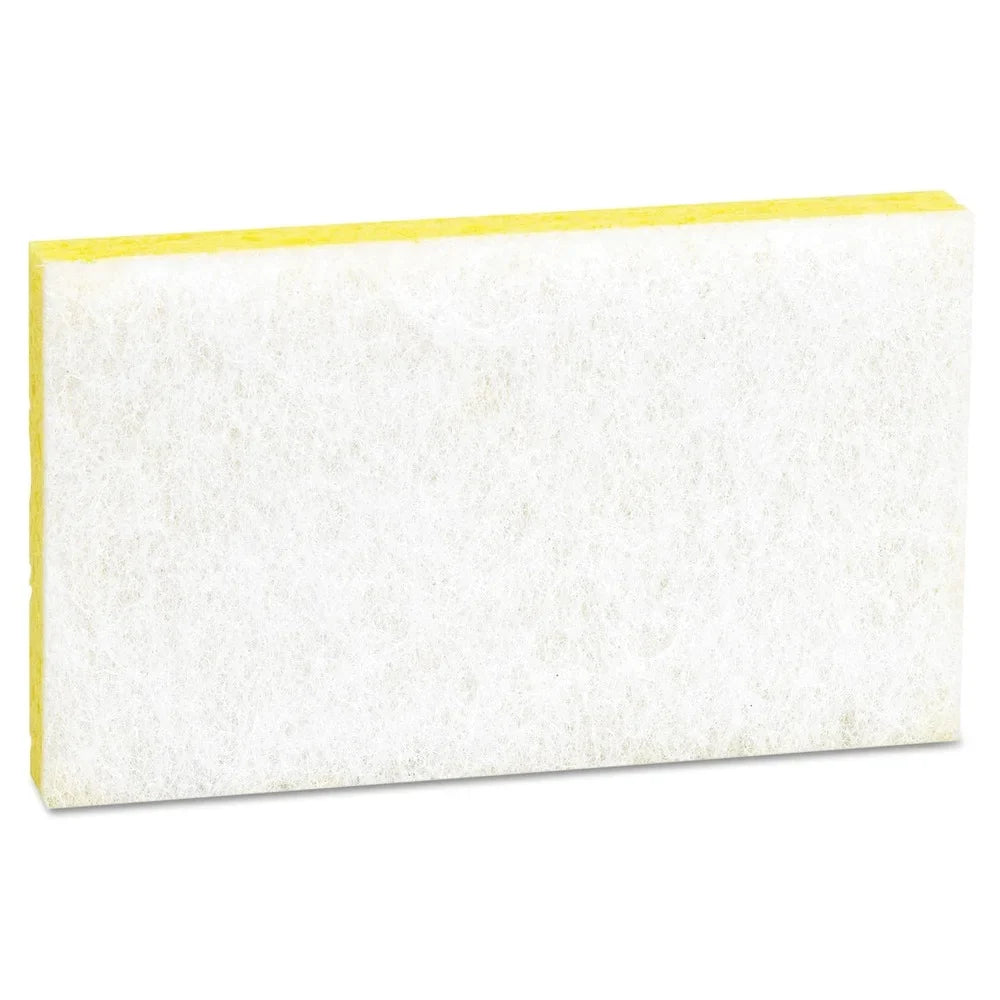 Scotch-Brite  63 0.7 in. Thick 3.6 in. x 6.1 in. #63 Light-Duty Scrubbing Sponge - Yellow/White (20/Carton)