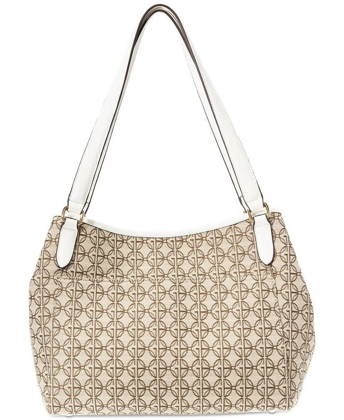 Giani Bernini Logo Jacquard 4 Poster White Signature Shoulder Bag